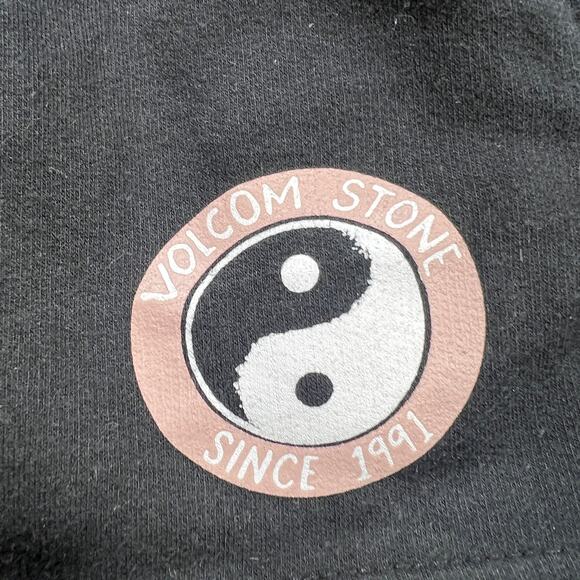 Y2K Volcom Yin Yang Fleece Lounge Shorts Black Small - Picture 2 of 5